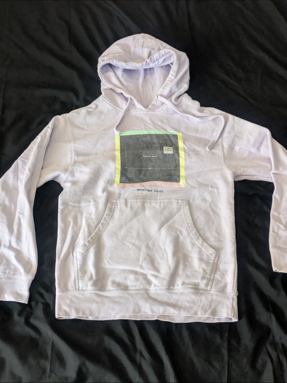 Lavender Pullover Hoodie with Square Graphic